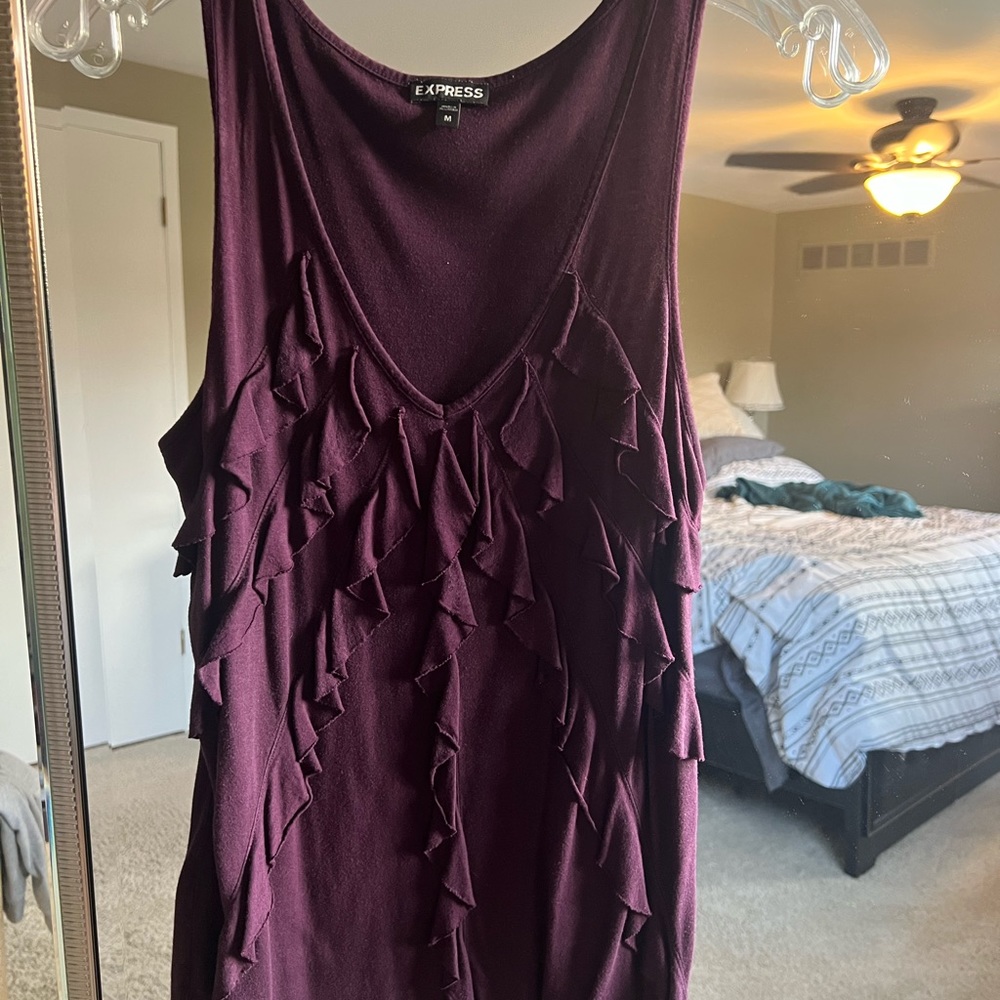 Express purple/maroon ruffle tank - medium